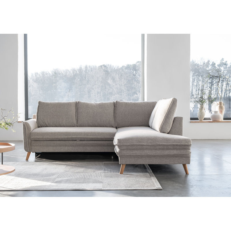 Charming Charlie Limited 6 Seater Sofa Bed, Sand grey, Right facing