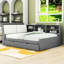 Lit plateforme en bois avec lit gigogne et tête de lit-593007604-593007603