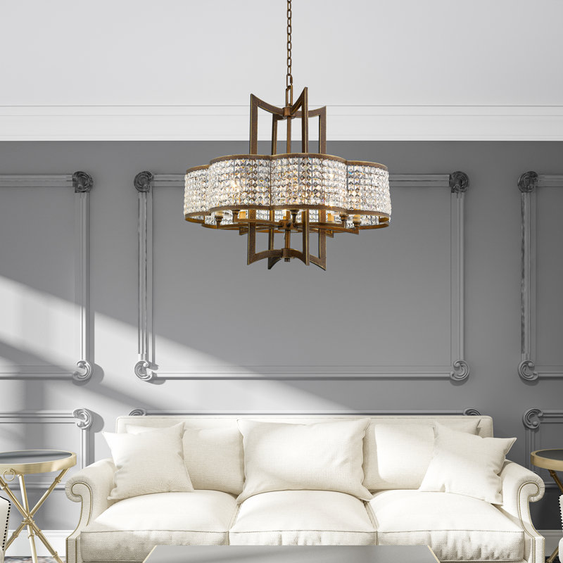 Belisle 8 - Light Dimmable Geometric Chandelier, Palacial Bronze