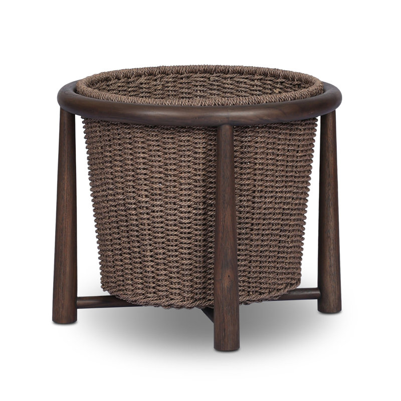Kernan Basket-Single Twisted Black Hyacinth, Dark Textured Woven