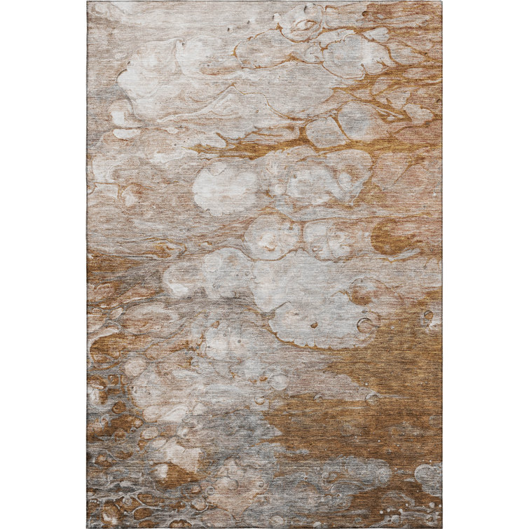 Premium Machine Washable Prisco Terracotta Rug