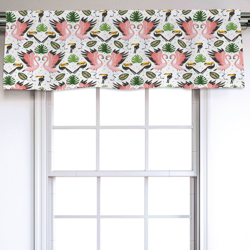 Sateen Floral Ruffled Window Valance