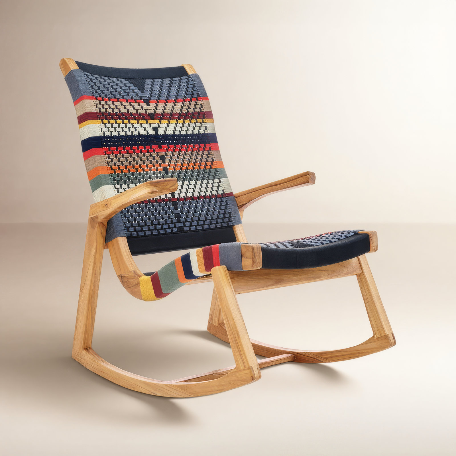 Amador Rocking Chair, San Geronimo Pattern, Natural