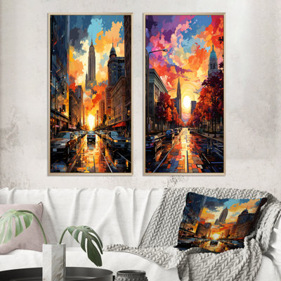 «City Detroit Popart», 2 pièces sur toile