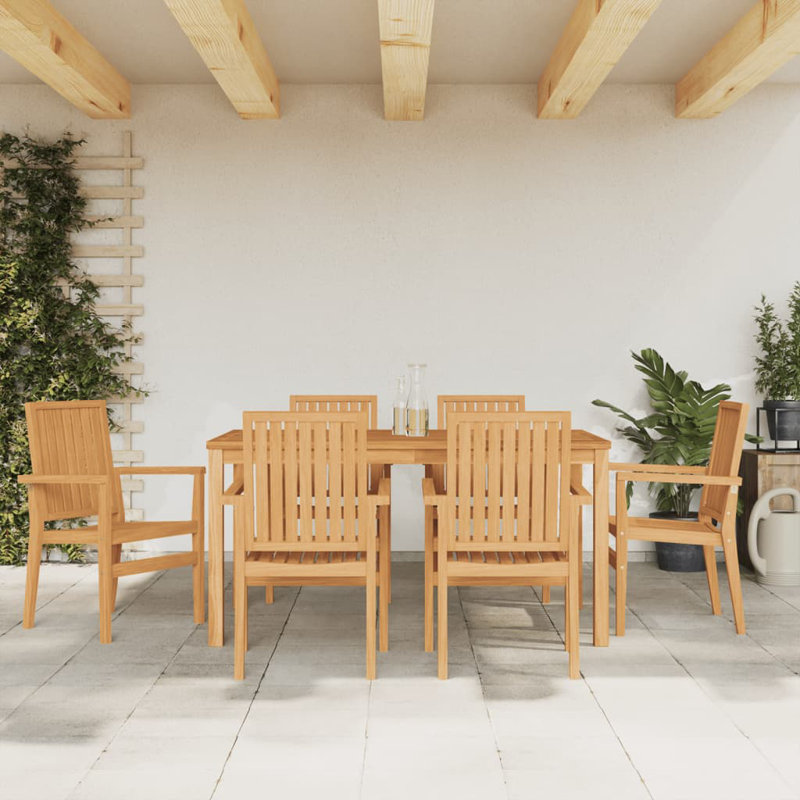 Demaj Stacking Patio Dining Armchair, Brown
