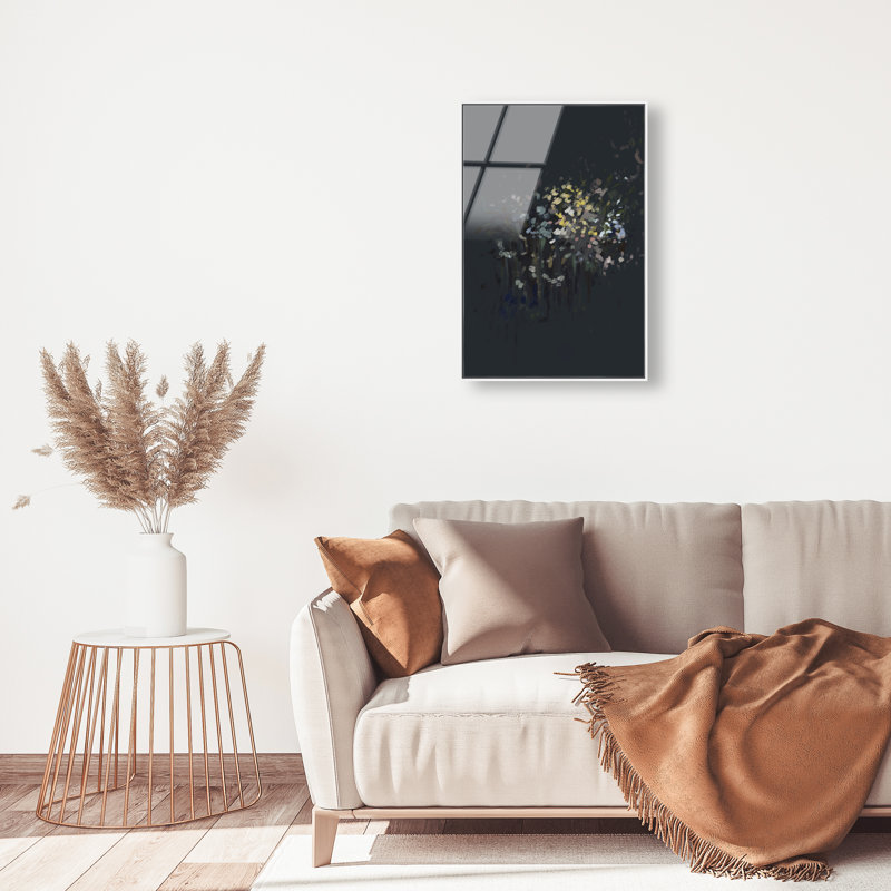 Midnight Flowers Print by Oliver Gal, 25"H x 37"W, White Floater Frame