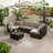 Miacomet Modular PE Rattan Outdoor Conversation Set with Table for Modern Gardens and Patios-776747922