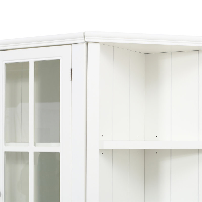 Vitrine haute 75,25 po et deux tablettes triangulaires