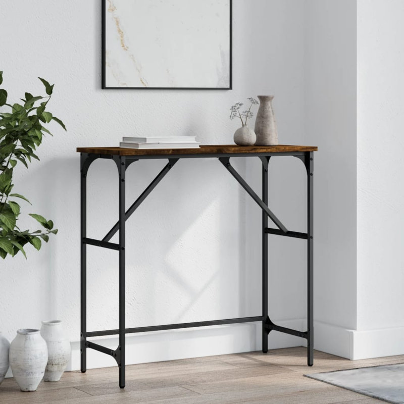 Console Table, 75cm H x 75cm W x 32cm D, Smoked Oak