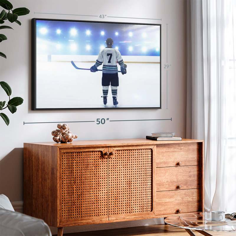 Hockey sur toile, reproduction sur toile, H 29 po x l 43 po