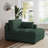 Bentura Oversized Upholstered Hunter Green Corduroy Chaise Lounge with Armrests & Throw Pillows-95259944-100930857