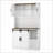 Bar Cabinet, Farmhouse White Buffet with Sliding Barn Door, Storage &amp; USB Ports | Finished MDF | Rustic Coffee Bar Sideboard