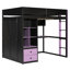 Lit mezzanine avec rangement, lit de bureau moderne en MDF entièrement en bois, idéal pour les jeux et la maison-1332437841