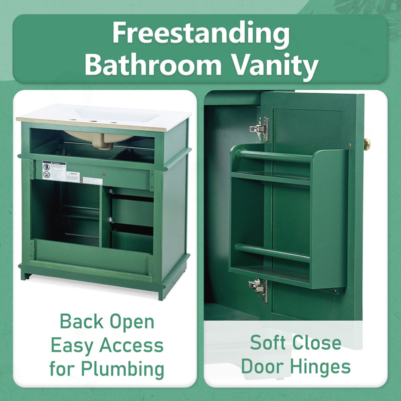 Gurdarshan with Sink, Built-In Door Shelf, Green