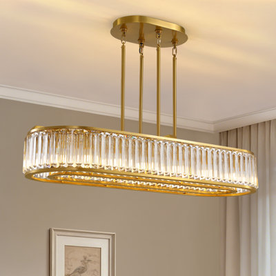 Lustre en cristal 16 lumières à intensité variable moderne pour salle à manger ou îlot de cuisine