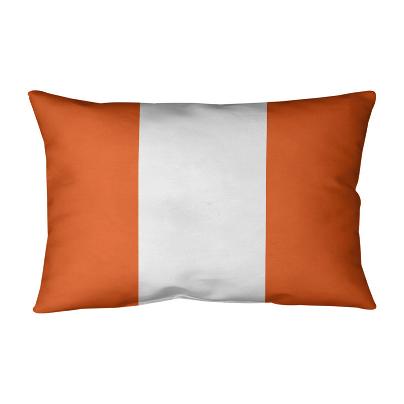 Coussin intérieur/extérieur, Orange / blanc
