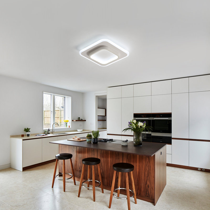 Ziane LED Flush Mount, White, 6000K