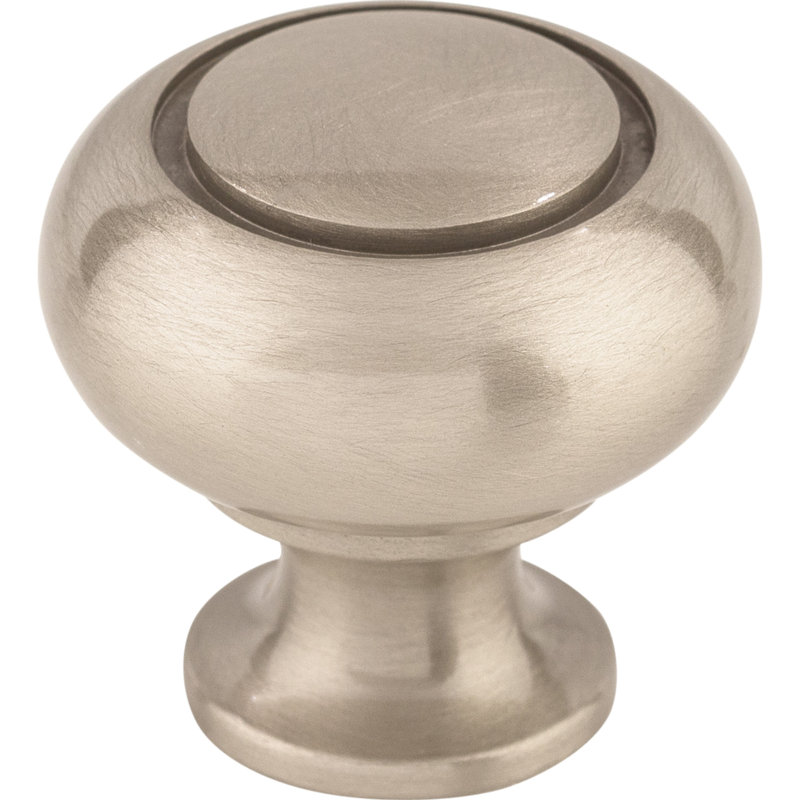 Ring 1 1/4" Diameter Round Knob, Brushed Satin Nickel