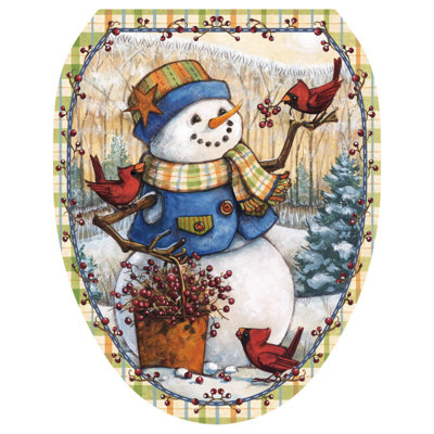Adhésif décoratif pour siège de toilette bonhomme de neige Berry