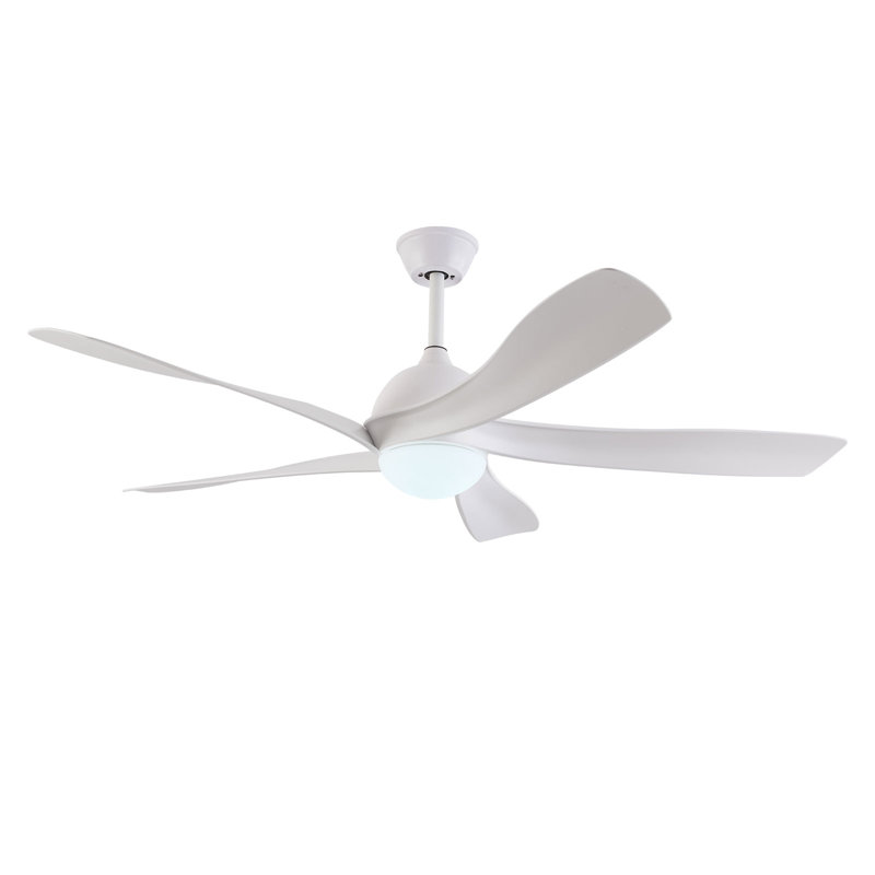 52Inch 5 Blades 3 Color Ceiling Fan Light With Remote Control White, White, White