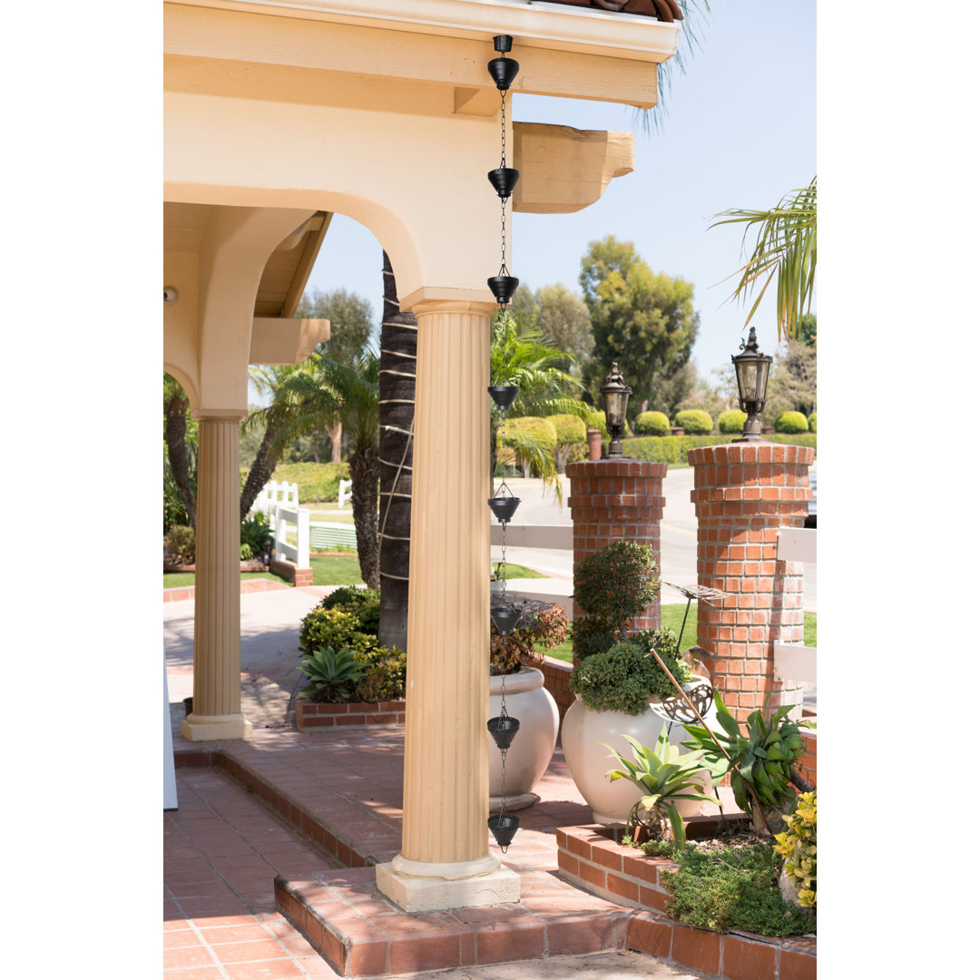 Aluminum Siam Cup Rain Chain Replacement Downspout for Gutters Monarch Rain Chains