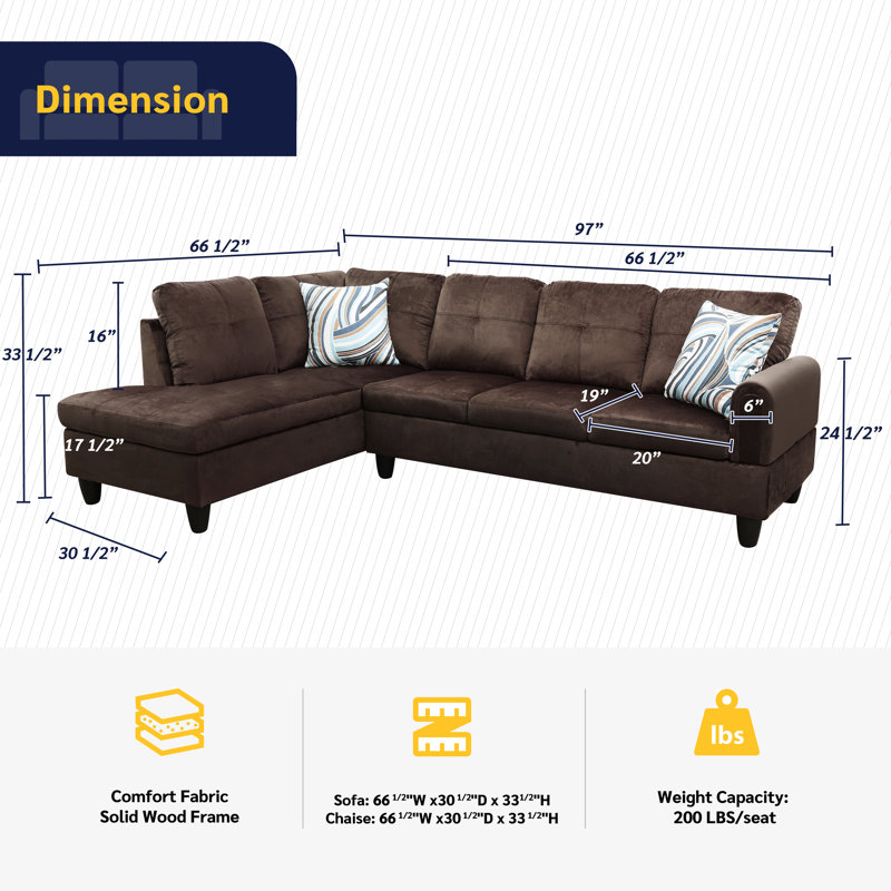 Anabrenda 2 - Piece Upholstered Sectional, Chocolate Linen Blend, Left Hand Facing