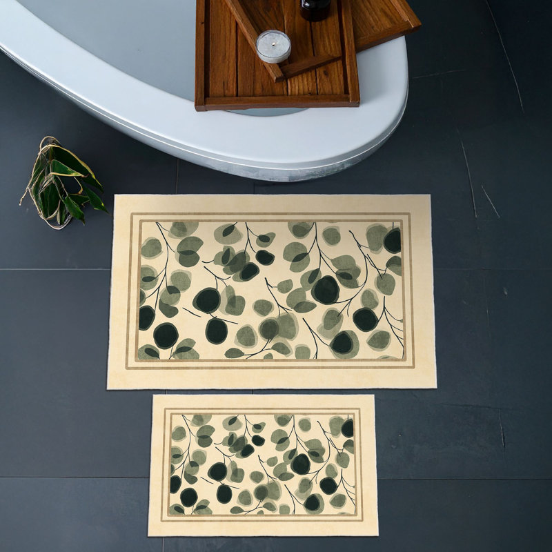 Ultra-Soft Bathmat Set (2 Pieces), Beige, 19.7 x 23.6 inches & 23.6 x 39.4 inches | 100% Polyester, 650 g/m², 0.2 in Pile Height | Non-Slip Dot Base, Machine Washable, Perfect for Bathroom Comfort & Safety