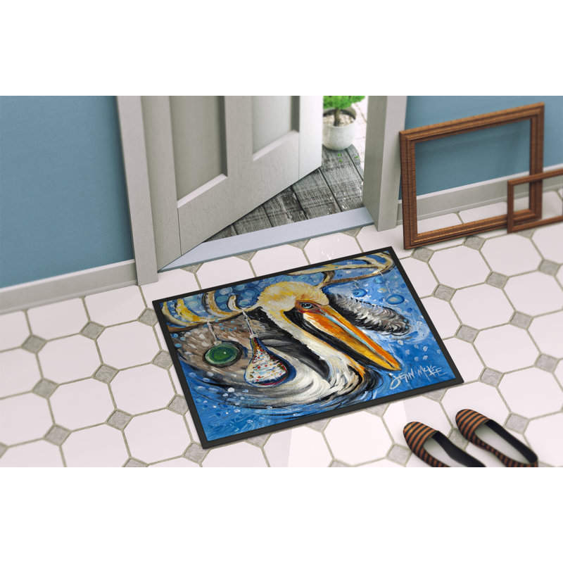 Tapis de porte d’intérieur anti-dérapant pelican collé comme un renne, Rectangle 2 pi x 3 pi