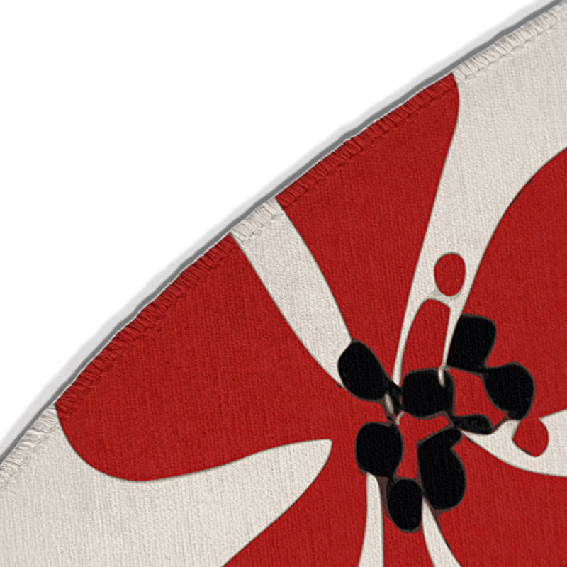 Crimson Breeze Indoor And Outdoor Area Rug, Round 5'