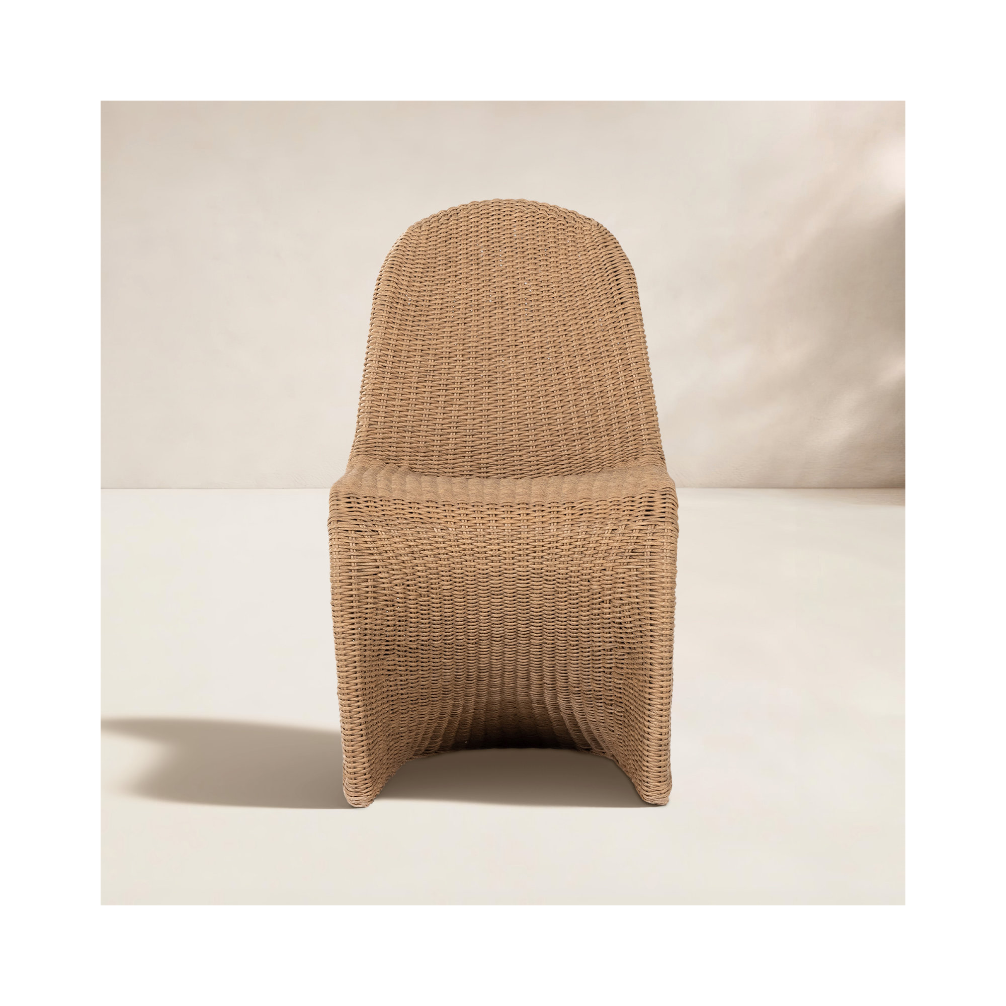 Daughtery Wicker Dining Side Chair, Neutral Tan