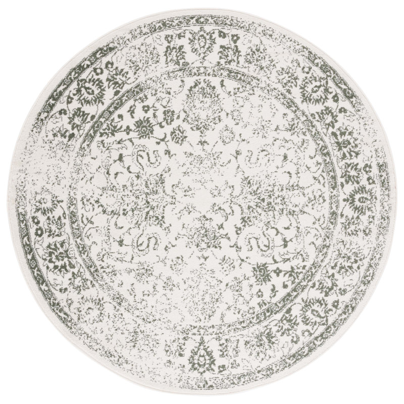 Floral Area Rug, Round 183cm