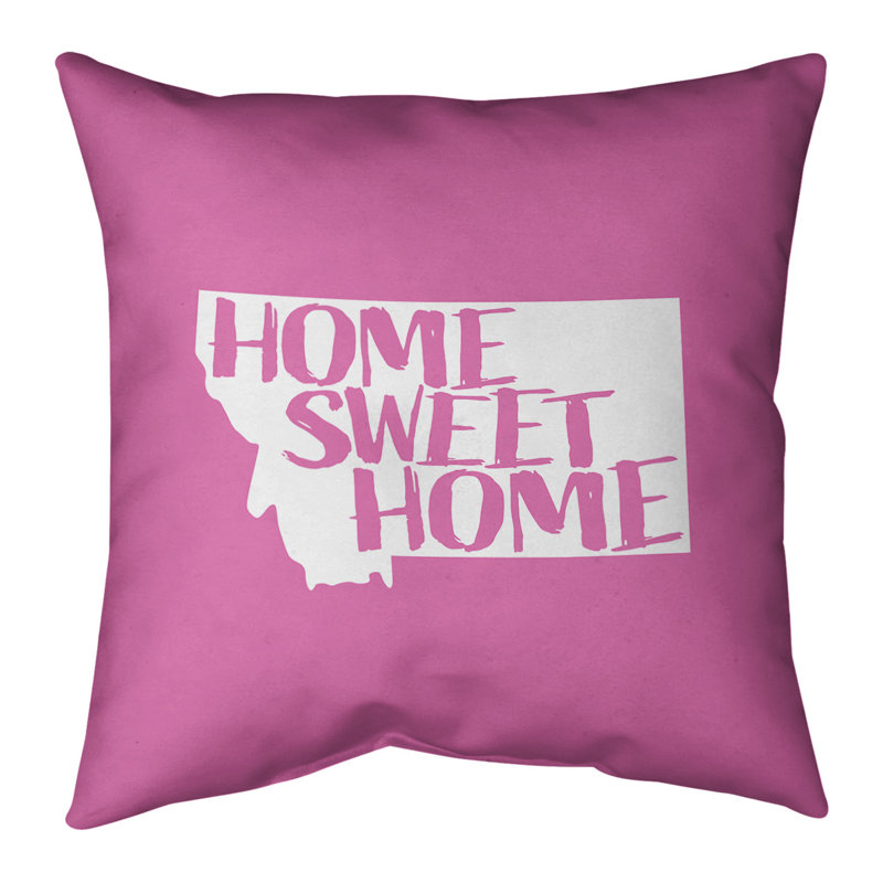 Coussin intérieur / extérieur Home Sweet, 14 po x 14 po, Montana, Rose