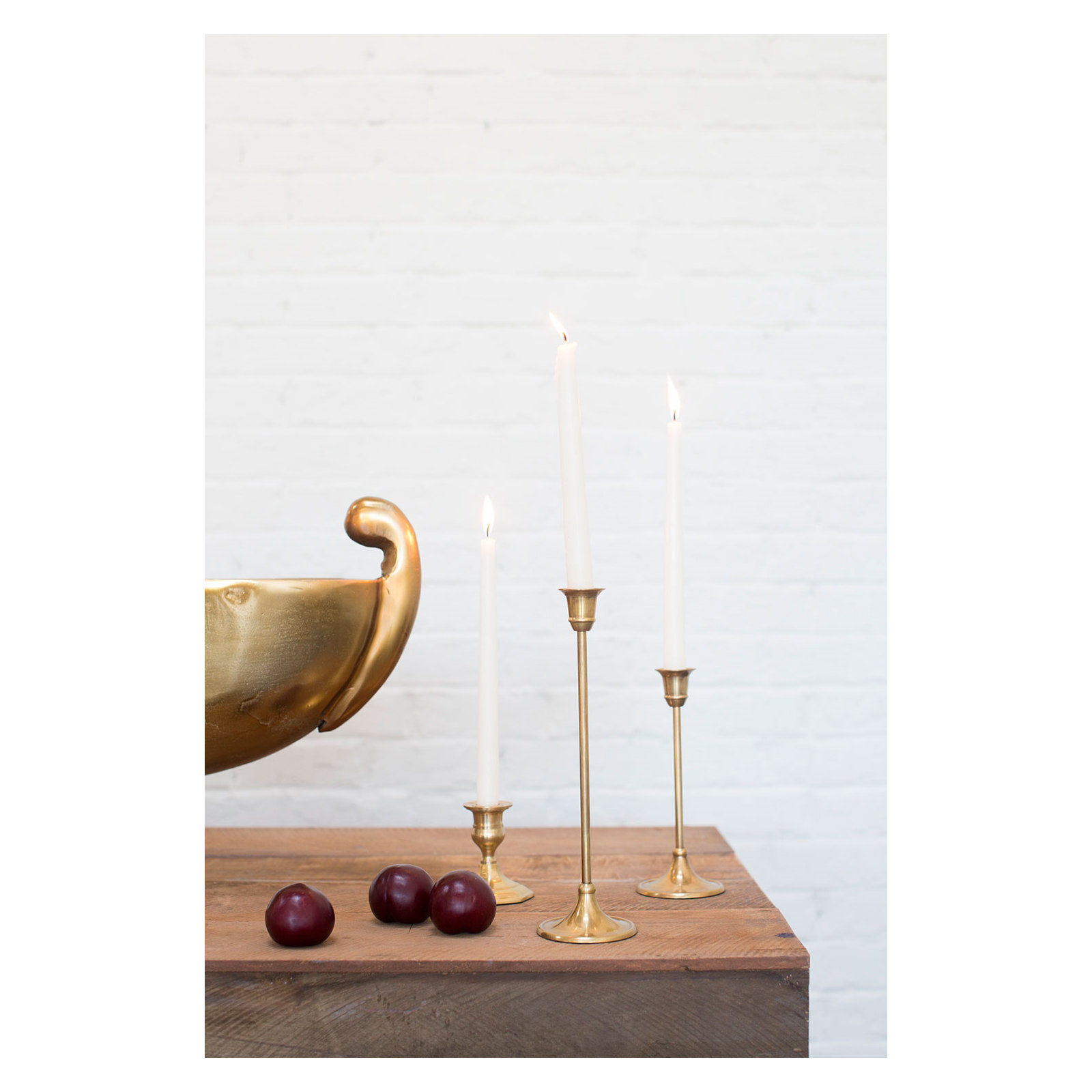 Metal Tabletop Candlestick, 8.25" H x 3.25" W x 3.25" D