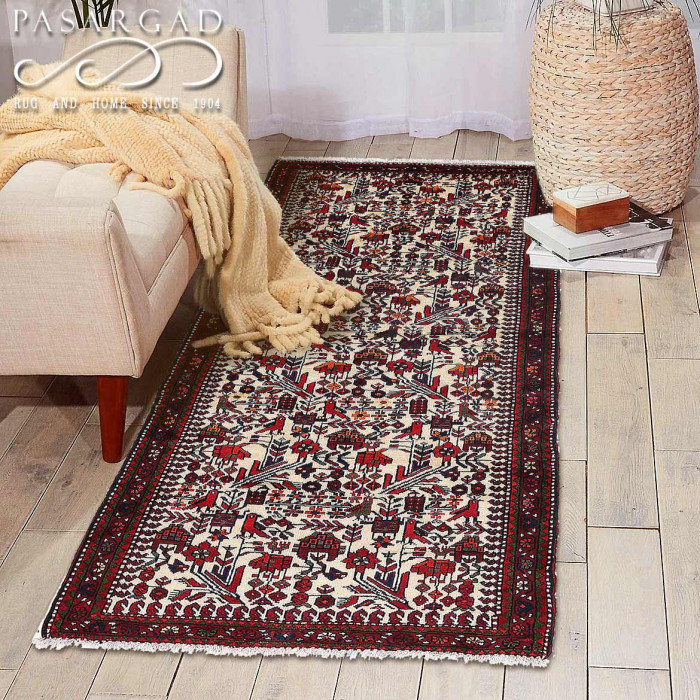 Tapis persan Hamadan antique 3 pi 11 po x 7 pi 11 po