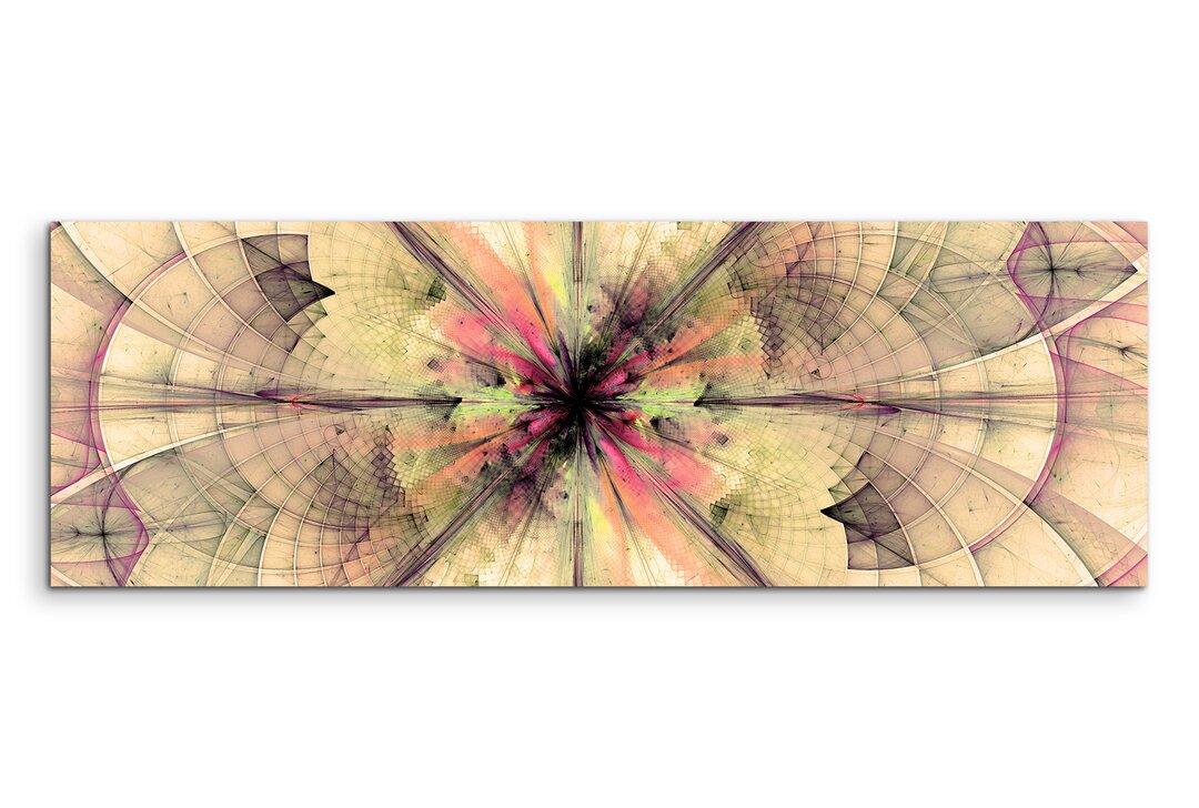 Gerahmtes Leinwandbild Abstrakte, Geometrischer Blumen