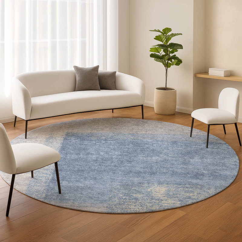 Machine Washable Indoor/Outdoor Molewski ACN2341 Abstract Rug, Round 8'