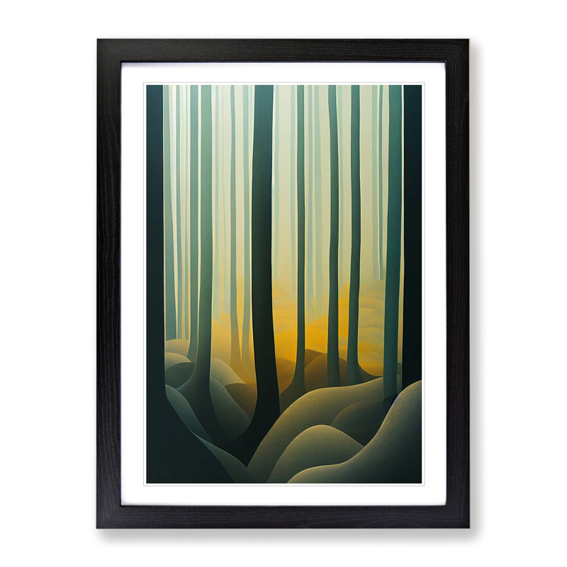 Classic Forest - Print, 66cm H x 48cm W x 2cm D, Black Framed, White