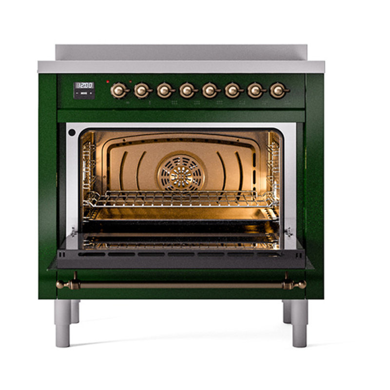 ILVE Nostalgie II Noblesse 36 in Induction Range, Emerald Green/Bronze