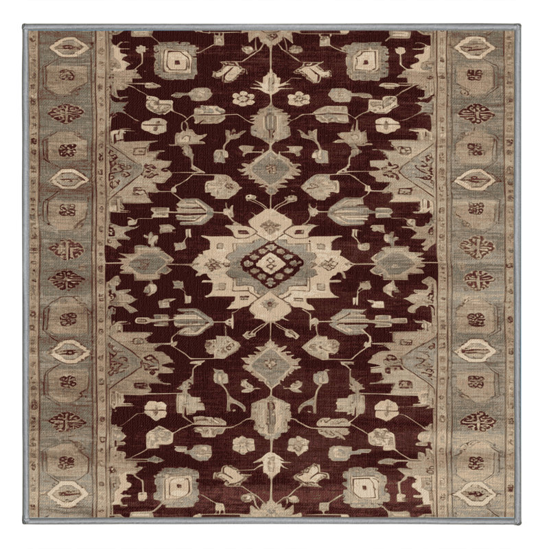 Tapis gris lavable à la machine, Carré 8 pi
