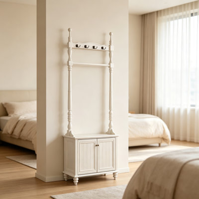 Portemanteau autoportant en pin blanc