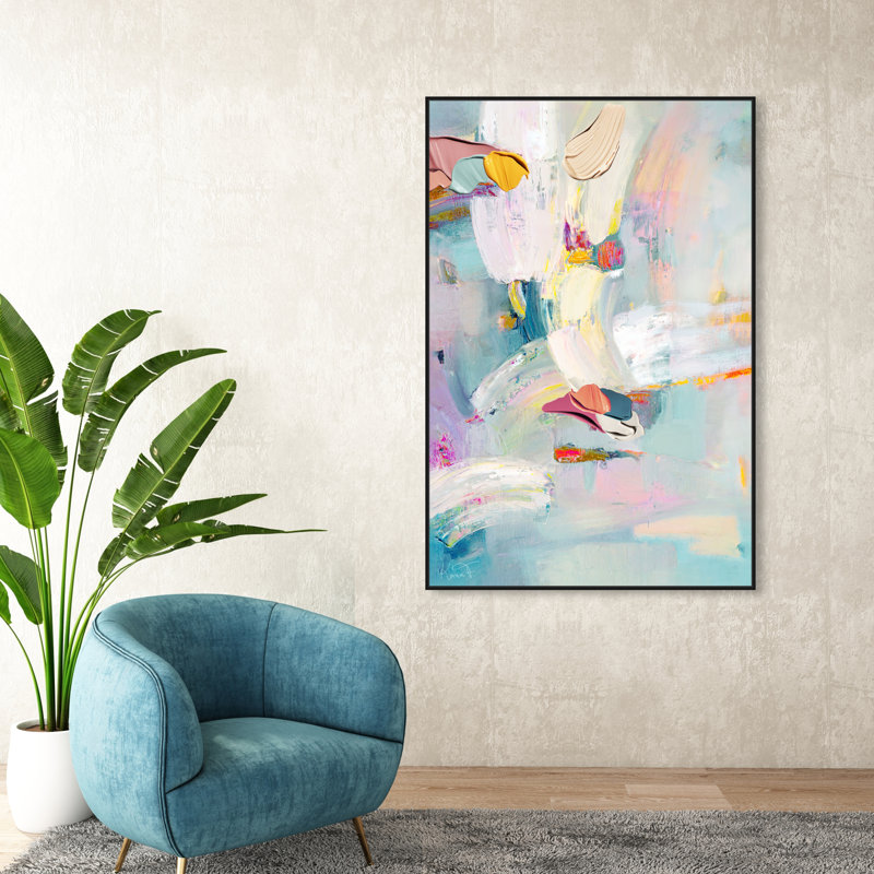 Sunny Chicago - peinture sur toile, H 54 po x l 36 po, Toile encadrée noire
