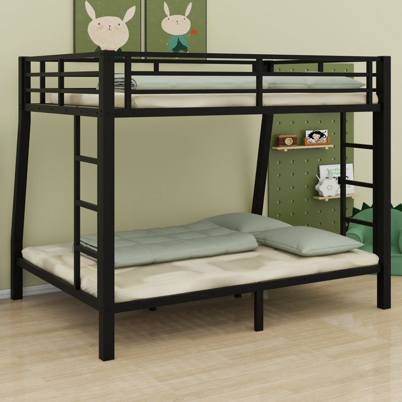 Metal Bunk Bed With Convenient Ladder Access