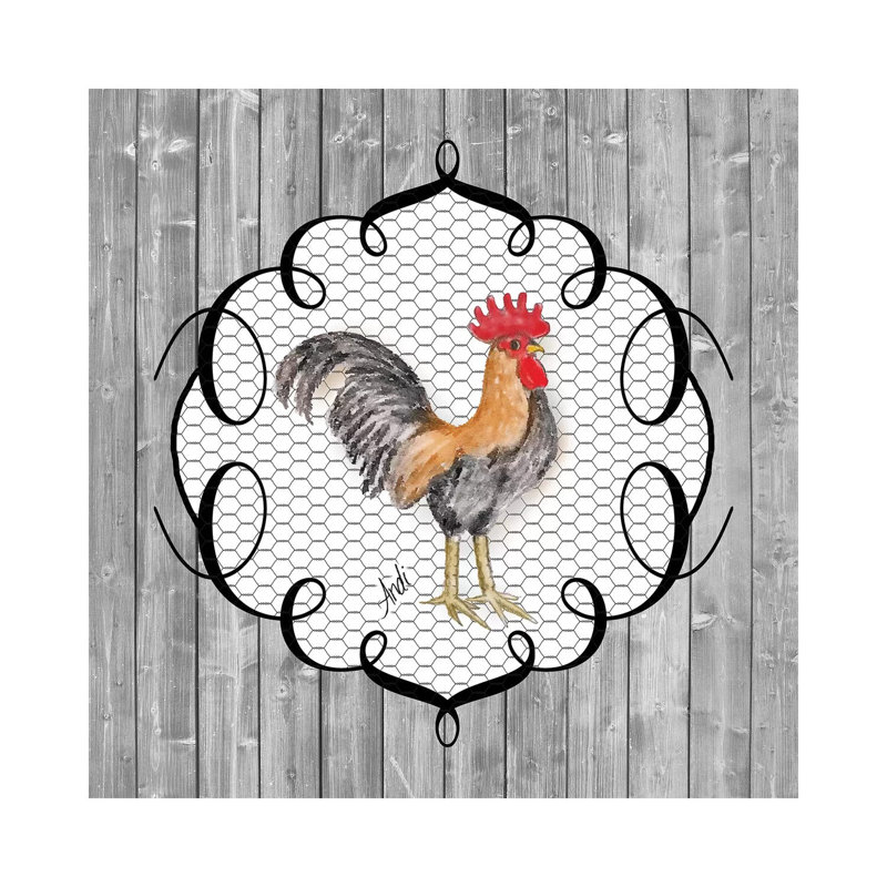 Rooster On The Roost I by Andi Metz - Wrapped Canvas Print, 66.04 cm H x 66.04 cm W x 3.175 cm D