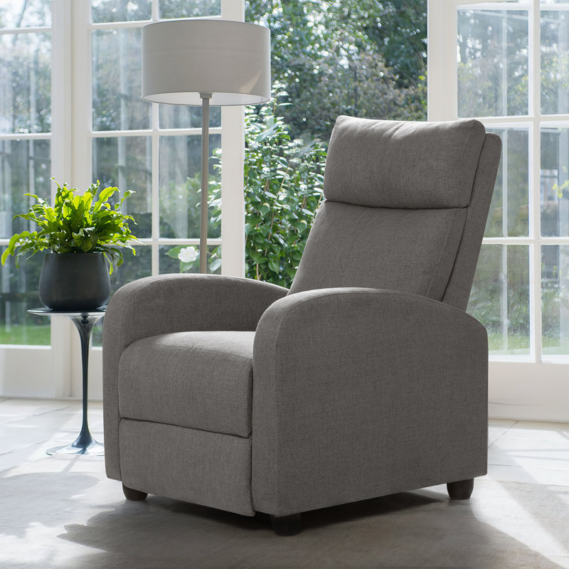 Fauteuil inclinable moderne en tissu épais avec fonction de massage, Mélange de lin gris