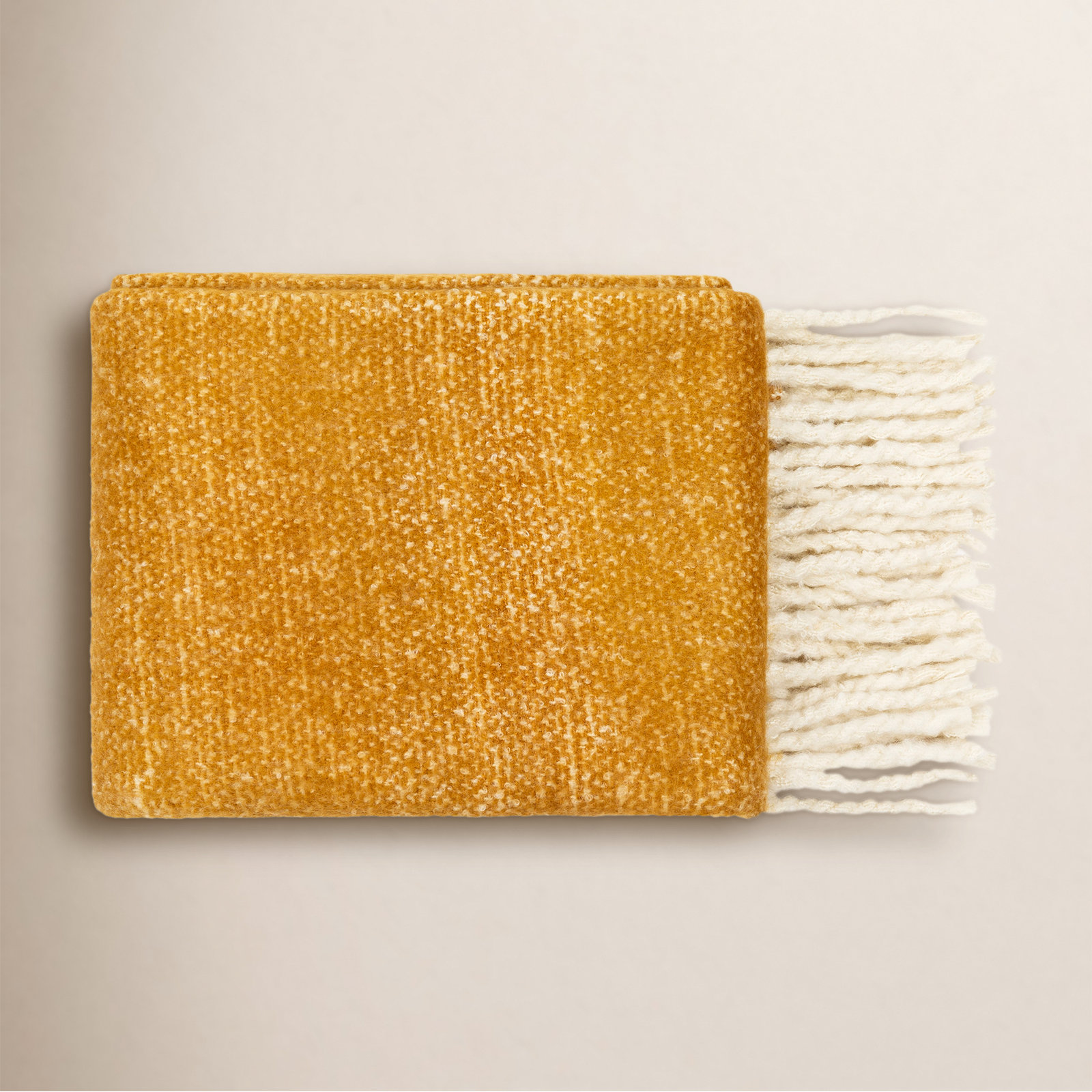Morris Handwoven Throw Blanket, Yellow/Beige