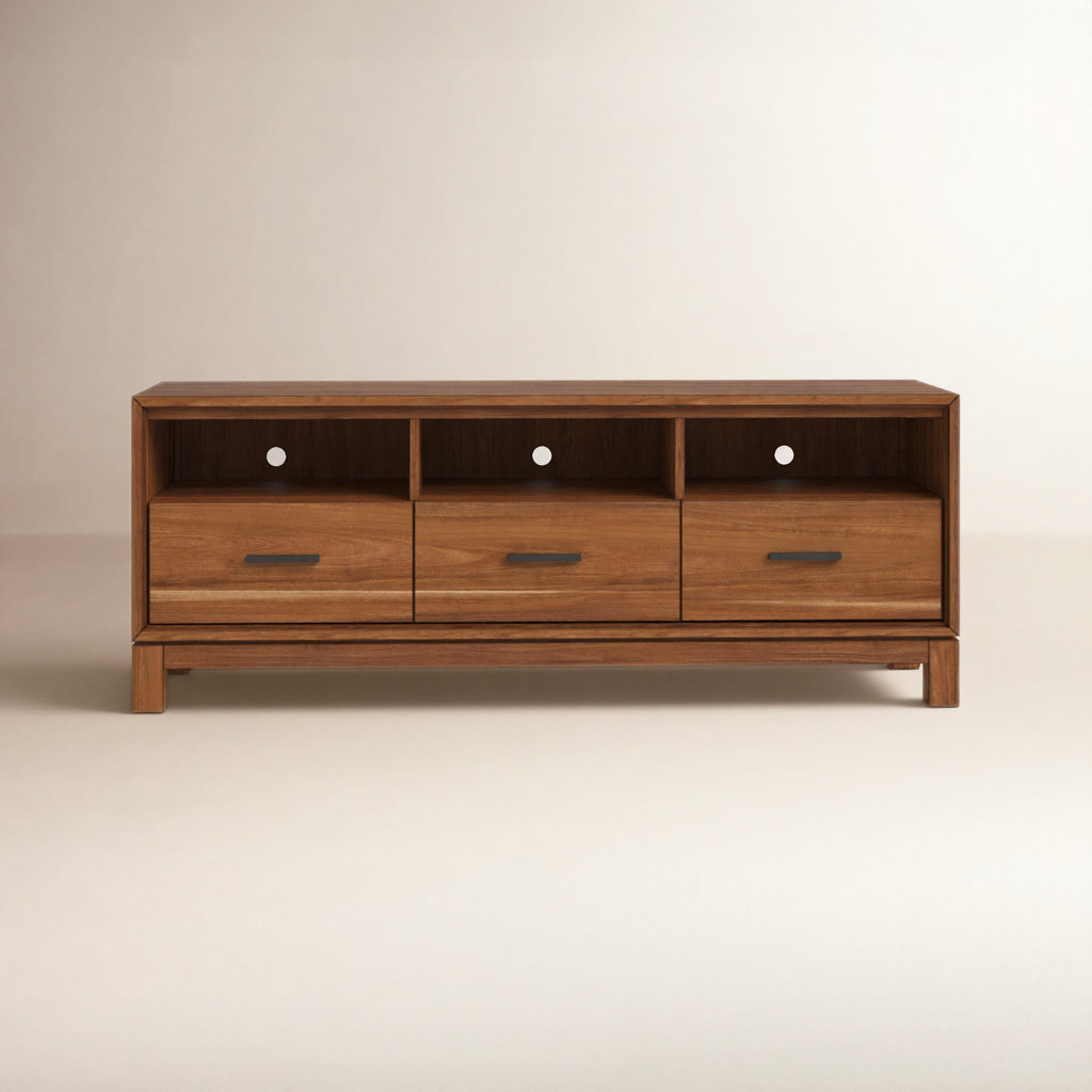 Wrightia 64 " Mahogany TV Stand, Honey Maple