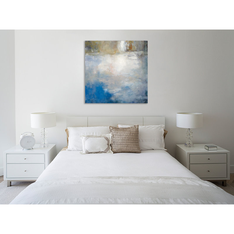 «River Abstract», toile tendue par Julia Purinton, H 18 po x l 18 po x P 1,5 po
