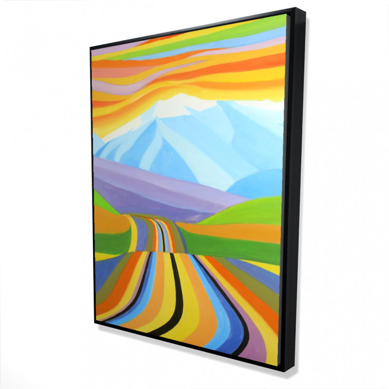 Mountain Road Multicolored Print On Canvas