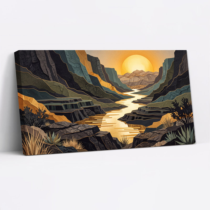 «Layered Canyon Canyon», art mural sur toile, L 32 po x H 16 po