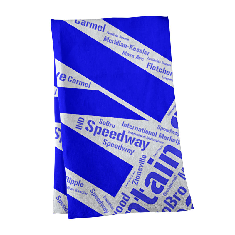 Cotton Tea Towel Kitchen Towel, Blue, Indianapolis